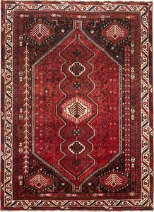 Tappeto Shiraz Persia Geometrico Rosso Nero 169x262 Cm