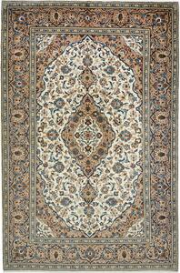 Tappeto Kashan Persia Medaglione Beige Blu 200x308 Cm