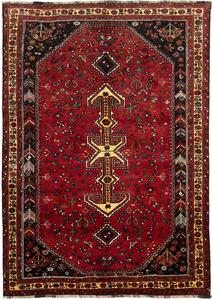 Tappeto Shiraz Persia Geometrico Rosso Nero 177x250 Cm