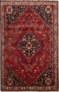 Tappeto Shiraz Persia Geometrico Rosso Blu 180x283 Cm