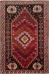 Tappeto Shiraz Persia Geometrico Rosso Nero 170x255 Cm