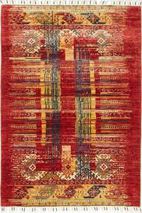 Tappeto Siva Pakistan Geometrico Rosso Ocra 94x150 Cm