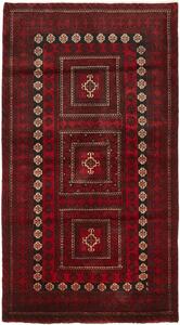 Tappeto Baluch Persia Geometrico Rosso Nero 110x208 Cm