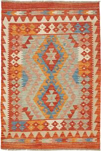 Tappeto Kilim Afghanistan Geometrico Terracotta Azzurro 86x126 Cm