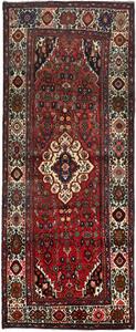 Tappeto Hosseinabad Persia Medaglione Rosso Crema 137x350 Cm