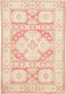 Tappeto Kazak Afghanistan Geometrico Salmone E Crema 100x145 Cm