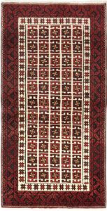Tappeto Baluch Persia Geometrico Rosso Nero 97x187 Cm