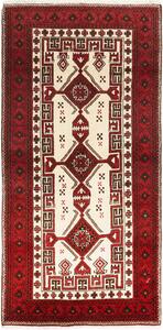 Tappeto Baluch Persia Astratto Rosso Crema 95x192 Cm
