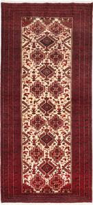 Tappeto Baluch Persia Geometrico Crema Bordeaux 96x220 Cm