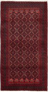 Tappeto Baluch Persia Geometrico Rosso Bordeaux 110x207 Cm