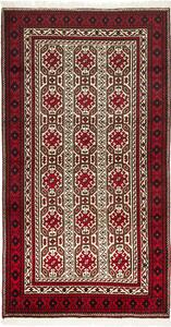 Tappeto Baluch Persia Astratto Rosso Crema 98x185 Cm