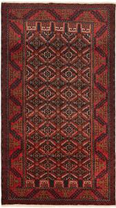 Tappeto Baluch Persia Geometrico Rosso Blu 100x182 Cm