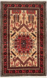 Tappeto Baluch Persia Geometrico Rosso Nero 115x190 Cm