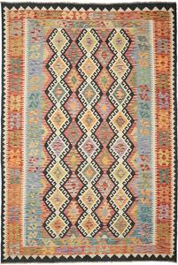 Tappeto Kilim Afghanistan Astratto Multicolore Vivace 204x302 Cm