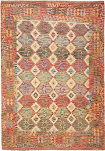Tappeto Kilim Afghanistan Astratto Rame Blu 211x297 Cm