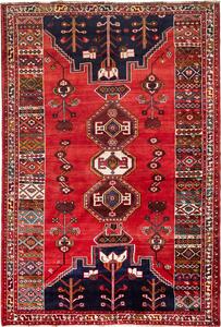 Tappeto Shiraz Persia Geometrico Rosso Blu 170x253 Cm