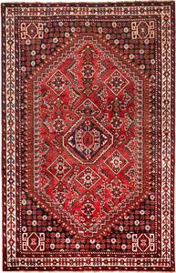Tappeto Shiraz Persia Medaglione Rosso Blu 165x257 Cm