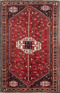 Tappeto Shiraz Persia Medaglione Rosso Blu 168x255 Cm