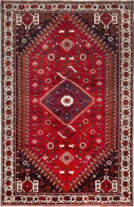 Tappeto Shiraz Persia Geometrico Rosso Blu 162x252 Cm