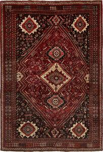 Tappeto Shiraz Persia Geometrico Rosso Nero 168x248 Cm