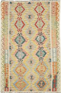 Tappeto Kilim Afghanistan Geometrico Multicolore Pastello Vivace 121x181 Cm
