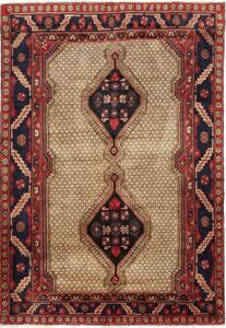Tappeto Hosseinabad Persia Geometrico Beige Rosso 127x182 Cm