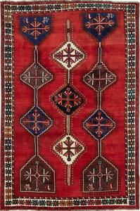 Tappeto Shiraz Persia Astratto Rosso Blu 165x252 Cm