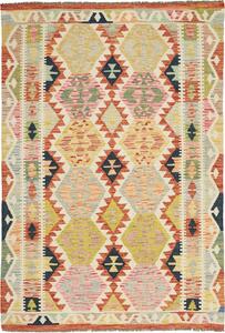 Tappeto Kilim Afghanistan Geometrico Multicolore Vivace 124x181 Cm