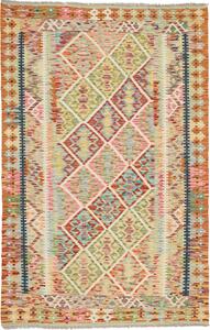 Tappeto Kilim Afghanistan Astratto Multicolore Vivace 121x186 Cm