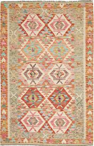 Tappeto Kilim Afghanistan Geometrico Terracotta Beige 120x186 Cm
