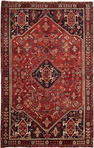 Tappeto Shiraz Persia Geometrico Rosso Blu 160x252 Cm