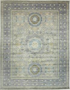 Tappeto Mamlouk Pakistan Geometrico Grigio Blu 275x368 Cm