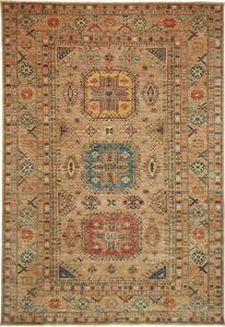 Tappeto Kazak Fine Pakistan Astratto Sabbia Rosso 205x297 Cm