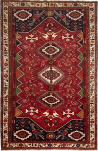 Tappeto Shiraz Persia Geometrico Rosso Blu 182x279 Cm