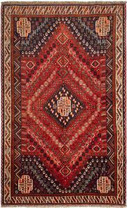 Tappeto Shiraz Persia Geometrico Rosso Blu Notte 170x280 Cm