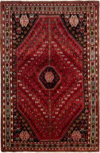 Tappeto Shiraz Persia Geometrico Rosso Scuro Nero 162x250 Cm