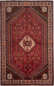 Tappeto Shiraz Persia Medaglione Rosso Marrone Scuro 160x253 Cm