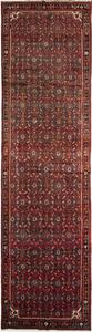 Tappeto Hamadan Persia Geometrico Rosso Blu 117x472 Cm
