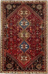 Tappeto Shiraz Persia Astratto Rosso Blu 173x259 Cm
