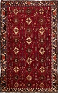 Tappeto Shiraz Persia Geometrico Rosso Beige 158x258 Cm