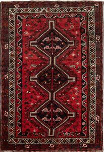 Tappeto Shiraz Persia Geometrico Rosso Nero 171x251 Cm