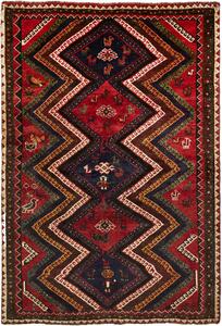 Tappeto Shiraz Persia Geometrico Rosso Blu 177x263 Cm