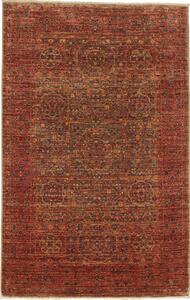 Tappeto Mamlouk Pakistan Geometrico Rosso Ruggine Blu 98x151 Cm