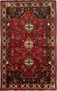 Tappeto Shiraz Persia Geometrico Rosso Nero 170x275 Cm