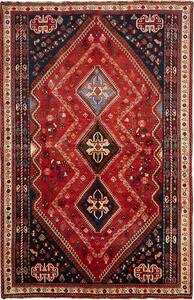 Tappeto Shiraz Persia Geometrico Rosso Blu 170x262 Cm