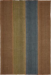 Tappeto Kilim Persia Geometrico Marrone Ocra Blu 201x302 Cm