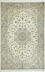 Tappeto Nain 6la Persia Medaglione Crema Grigio 160x245 Cm