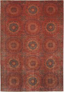 Tappeto Mamlouk Pakistan Geometrico Terracotta Petrolio 203x292 Cm