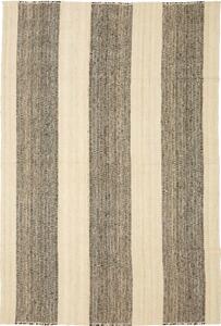 Tappeto Kilim Persia Astratto Nero Sabbia 170x250 Cm