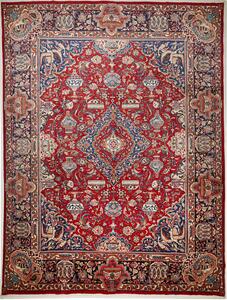 Tappeto Kashamr Zirkhaki Persia Medaglione Rosso Blu 293x392 Cm